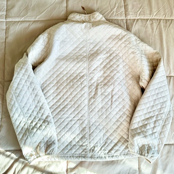 Quilted Half-Zip Pullover Sweatshirt - Cream - Picture 3 of 10